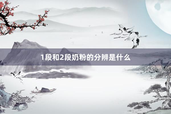 1段和2段奶粉的分辨是什么