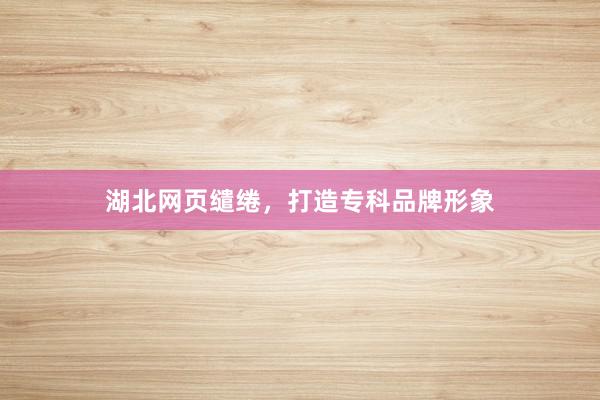 湖北网页缱绻，打造专科品牌形象